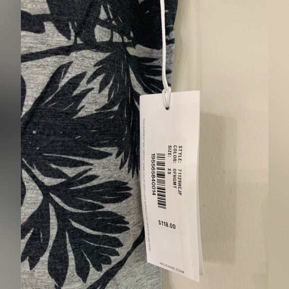 NEW AG Adriano Goldschmied Bryce S/S Polo Bold flower heather grey multi - Picture 6 of 8